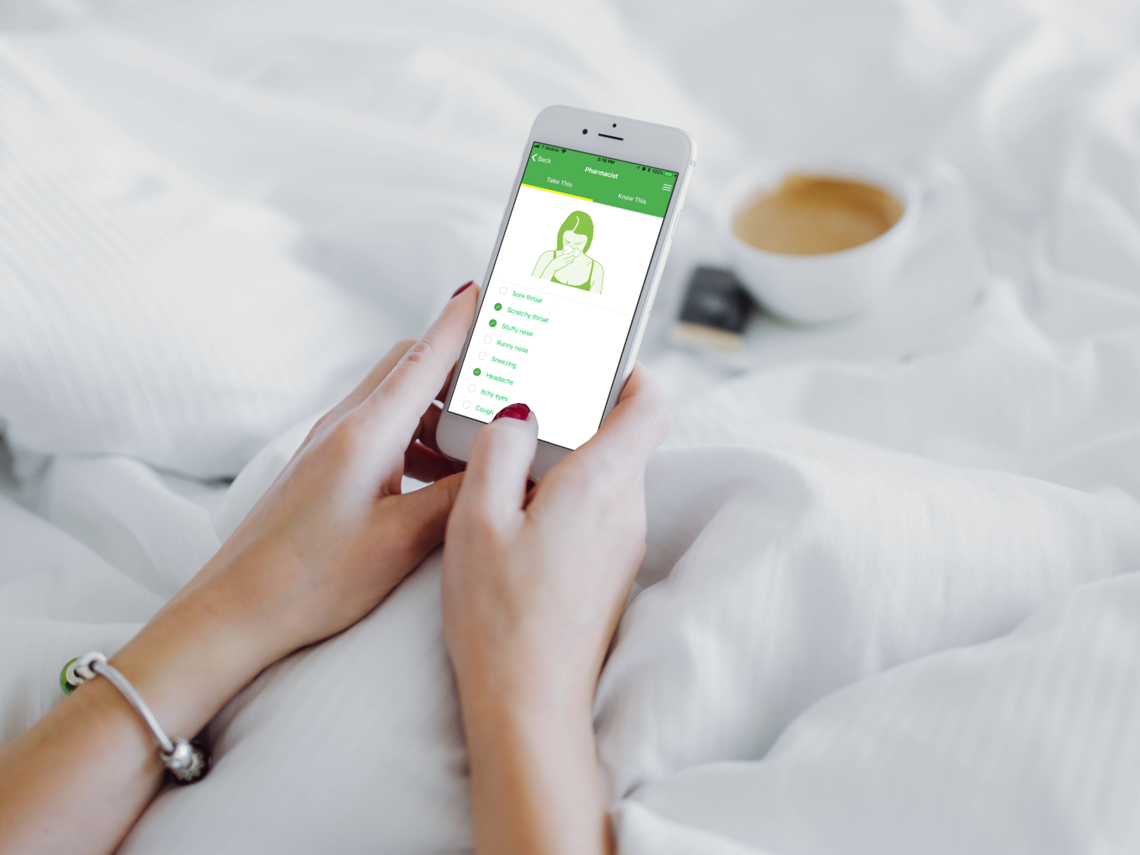 Lady using self-care otc